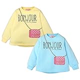 (サックス/80cm)ベビー服 女の子 トレーナー 騙し絵プリント 裏起毛 Aライン テールカット 女児 ベビー