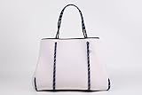 「Q」 Qbag トートバッグ Lサイズ Qバッグ パリ発のネオプレンバッグ 軽量 大容量 マザーズバッグ としても使える キャリーオールバッグ (ホワイト)