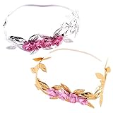 Lovoski 2個　赤ちゃん　女の子　写真撮影　造花　葉　ヘッドバンド　ヘアバンド　髪飾り　ヘッドドレス