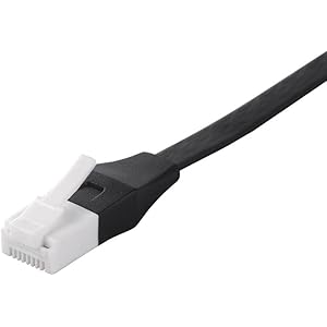 iBUFFALO ツメの折れないLANケーブル UTP Cat6a ストレート フラットタイプ 1m ブラック BSLS6AFU10BK