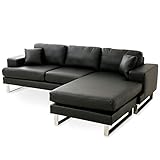 LOWYA （ロウヤ） ソファ ソファー 3人掛け カウチソファ 8層クッション ポケットコイル スチール脚 取り外し可能 ロースタイル 左右組み換え可能 カウチ クッション付 新生活 おしゃれ ブラック