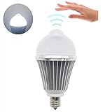 rowrun 5 W e17 400lm LED赤外線モーションセンサーLED電球、夜ライトガレージのポーチ、廊下、階段Yard階段(コールドホワイト) ブラック HSZ45-5W-CW
