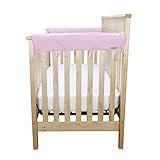 CribWrap Medium Jersey Knit Set of 2 Side Rail Covers in Pink by Trend Lab
