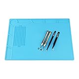 作業マットセット 耐熱 XOOLシリコン製作業用マット 精密静電気防止ピンセット ドライバー　絶縁 断熱パッド 溶接用 500℃高温熱風に耐える　無毒　電子製品・携帯・パーソコン分解修理用ツール　25