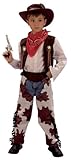 Bristol Novelty Cowboy Large Cowprint Chaps Large 9-12 Years - White/Brown