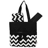 Chevron Print 3pcs Diaper Bag (Black) by NGIL