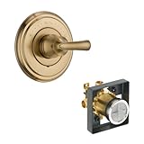 デルタDelta kvodca-t14097-h798-cz Cassidyバルブのみキットpressure-balance単一機能カートリッジwithメタルスクロールハンドル、シャンパンブロンズシャ