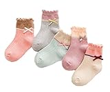 (リアルスタイル)Real Style キッズ 子供 靴下 ソックス フォーマル お姫様 リボン 蝶結び ジュニア 5足 セット キッズ クルー丈 カラフル 女の子