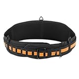 Padded Belt with Steel Buckle and Back Support, Black [並行輸入品]