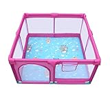 ベビープレイペンアクティビティセンター、フェンス子供の遊び、フロアマット付きの幼児用フェンス、ベビーキッズプレーペン (色 : Cherry red)