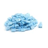 uxcell 絶縁圧着端子　ナイロン製　ブルー　16-14AMGワイヤ　 50個入り