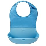 YY-Shop ベビー エプロン 食事 シリコン お食事用防水ビブ 離乳食 赤ちゃん 幼児 食べこぼしポケット付 コンパクト お出かけ 軽量 0~3歳 (1ブルー)