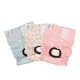 CuteBone 犬 おむつカバー 布 ミス 生理 パンツ 雌犬 お出掛け 散歩便利 3枚セット 中小型犬用 D16M-JP