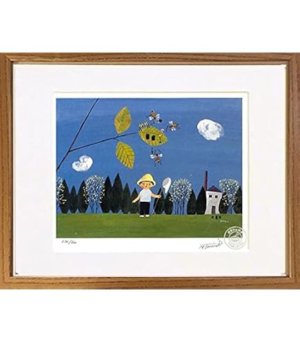 Amazon.co.jp: 絵画 版画 谷内六郎・からすのたき火 インテリア 
