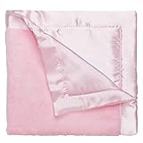 Elegant Baby Ultra Plush Blankie, Satin Border and Back Blankie 20 x 20 Inch in Pastel Pink by Elega