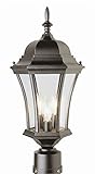 Trans Globe Lighting 4504 BK 3-Light Post Lantern, Black [並行輸入品]