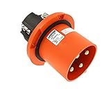 Leviton 4100B12W 100 Amp, 125/250 Volt, Industrial Grade, Inlet North American Pin and Sleeve, IP67,
