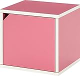 不二貿易 リビング収納 Gキューブボックス (組換え自由収納) 扉付 ピンク 98003