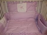 Baby Doll Bedding Solid with Flower Applique Port-a-Crib Bedding Set, Lavender by Baby Doll Bedding 