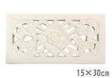 MANJA STO-0220-Ｃ 石彫り パラス レリーフ Mサイズ (15cm×30cm) タイル【バリ雑貨 リゾートインテリア 彫刻 ガーデニング】