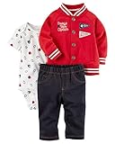 カーターズ carter's 男の子用赤Daddy's 18 Team Captainスタジャンxアメフトアイコンボディースーツ上下3点セット (18months(78-83cm)) [並行輸入品]