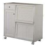 ルーバー扉付きキッチン収納★IIRO(イーロ）フラップワゴン90 ホワイト