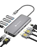 USB C ドッキングステーション 4K トリプルディスプレイ 11-in-1 NOVOO デュアル 4K@60Hz USB C HDMI ハブ【DP/2 HDMI/4 USB/PD 100W急速充電/SD/TF/イーサネット】USB-C ドック Thunderbolt 3/4を搭載したNEC/FCCL/Dynabook/MacBook ProM1M2用タイプ C機種対応