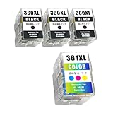 BC-360 BC-361 キヤノン用 詰め替えインク BC-360XL(顔料ブラック)×3+BC-361XL（染料3色カラー）×1 大容量 個包装 対応機種: PIXUS TS5430 / PIXUS TS5330 【YUBOYA】