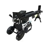 強力7.5トン 電動油圧薪割り機 長さ520mm/オートリターン 片手レバー 足踏み付き