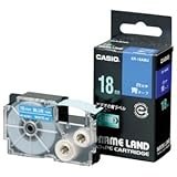 （まとめ） カシオ CASIO ネームランド NAME LAND スタンダードテープ 18mm×8m 青／白文字 XR-18ABU 1個 【×4セット】