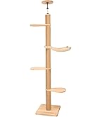 Amazon | 【なになにLife】 キャットタワー 突っ張り スリム 木製 超