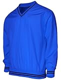 [ビシルポール] メンズカジュアルウインドブレーカーVネック風防シャツ長袖スポーツウェア-blue 3XL