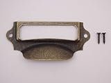 【ノーブランド品】 アンティーク調 引き手 ネームプレート (仙徳色) 10個セット