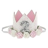 誕生日クラウンベビーガールズフラワーティアラヘッドバンド誕生日パーティーヘアバンドヘアアクセサリー US サイズ: 2 year カラー: マルチカラー