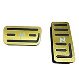 [YANMW] nbox ペダルカバー ブレーキペダル 適合 ホンダ nbox n-box N-WGN N-ワゴン NBOXカスタム N-VAN アルミフット ペダル ブレーキ アクセル カバー N-BOX JF5 JF6 があり 取付簡単 (イェロー)