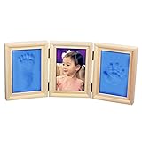 赤ちゃんの手形やフットプリント品質ウッド記念品フレームキットのためのキットデラックス鋳造NaiFeiプレシャスベイビー (古典的なコーヒーフレーム)