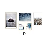 Hongyu Decorative Elk風景画ブラックandホワイトフォトフレーム壁絵画ダイニングダイニングルーム勉強部屋北欧シンプル 205*105cm
