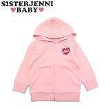 (ジェニィベビー)JENNI BABY ミニ裏毛 サガラハート ジップアップパーカー 90 ピンク(070)