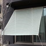 イチオリシェード　mボーダー　【屋外用日よけ　透過性と通気性へのこだわり　日本製　シェード】　 50 ミント