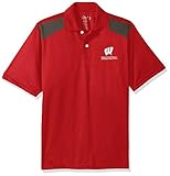 NCAA Wisconsin Badgers Men 's CTRロゴポロシャツ、XXL、レッド/チャコール