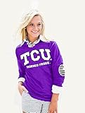 TCU Ladies Elbow Patch Tee L