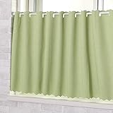 カフェカーテン 撥水 遮光 パステル グリーン 幅135×丈60cm