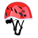 Fenteer 調整可能　耐久性　ロッククライミング　洞窟探検　安全　ヘルメット　空中作業　ハード帽子 - CE認証　全4色 - レッド