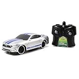 Jada Toys BTM Radio Control Vehicles 2015 Mustang GT Vehicle, 7.5", Silver with Blue Stripes [並行輸入品]