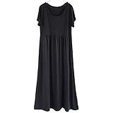 (マーシェル) Marshel マタニティ 半袖 ロング ワンピース マキシ マタニティー服 楽ちんワンピ ブラック