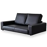 ソファー ローソファー 2人掛け 【レクシー2P ATLブラック】 ロータイプ 横幅：131cm 最高級アーティフィシャルレザー 空間を広く見せる ロータイプ