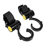 ベビーカーフック マルチフック 360°回転式 荷物フック 耐荷重3kg マジックテープ式