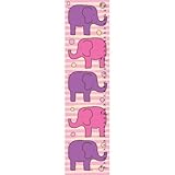Green Leaf Art Growth Chart, Pink and Purple Elephants [並行輸入品]