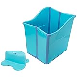 ZWL 折りたたみ式バスタブバスタブ子供用バスタブ大きな厚いプラスチックバスタブバスタブ fashion.z ( 色 : 青 )
