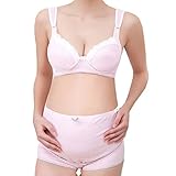 (マーシェル) Marshel 授乳 マタニティ ブラジャー ショーツ 上下セット 可愛い 産前 妊婦用 ピンク 85B XL